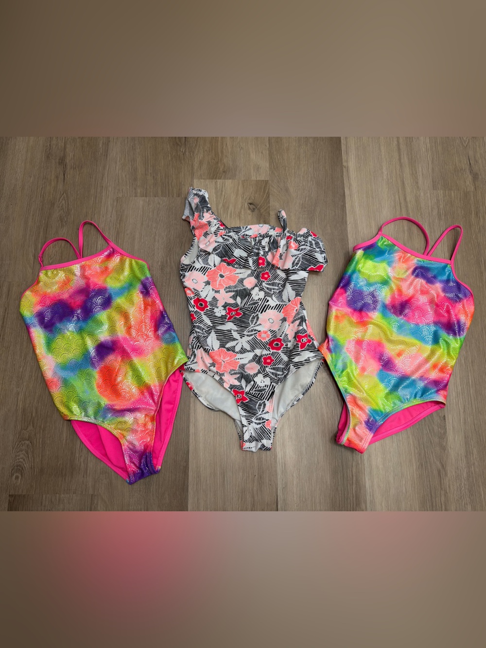 Lot of 3 Girls' Swimsuits - Size Large (10/12)